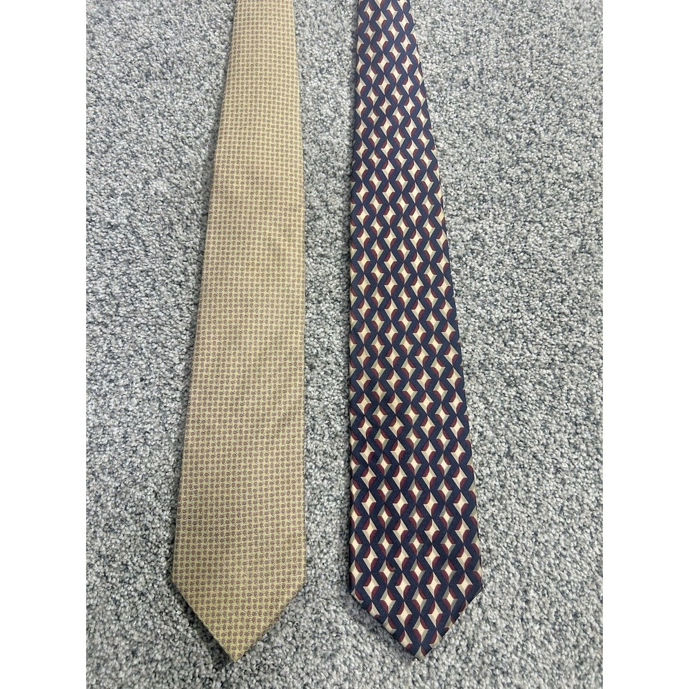 Brooks Brothers Tie Lot of 2 ~ MAKERS MADE IN USA - YELLOW NAVY
